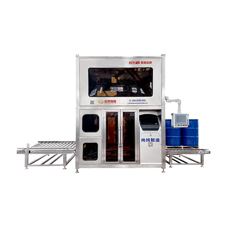 Ang 200L Barrels Ug IBC Barrels Nag-ambit sa Usa ka Hingpit nga Awtomatikong Lithium Battery Liquid Filling Machine